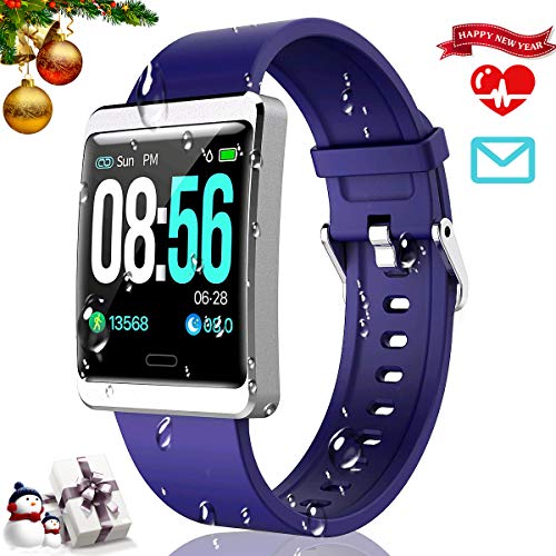 CatShin Montre connectée étanche IP67 avec Moniteur de fréquence Cardiaque, Compteur de Pas, podomètre, Montre pour Femmes et Hommes pour iOS Android