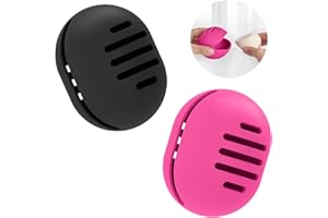 Fauxomor 2pz Custodia Spugna per Trucco Doppia Faccia Traspirante per Viaggio,Porta Spugna in Silicone per Beauty Blender per Tutte le Spugne,Riutilizzabile Facile Trasportare,Nero+Rosso Rosa
