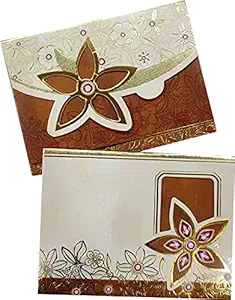 Jain Cards Special 3 Fold Square Brown Cream Exclusive Range Sagan Envelopes (Pack of 10)