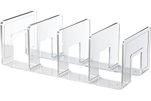 Moreeulsi 42cm Divisores Estante Organizador De Bolso para Armario, Separador De Bolsas, Apilables Armario De Gran Soporte De Bolso De Apertura, Separadores De Estantes Acrilico De 4 Rejillas