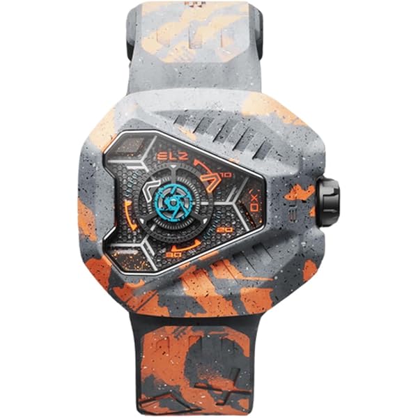 Montre The ElectricianZ XO The Shadow - Quartz Suisse - Boîtier Carbone PVD Noir - Gomme - Garantie 2 Ans