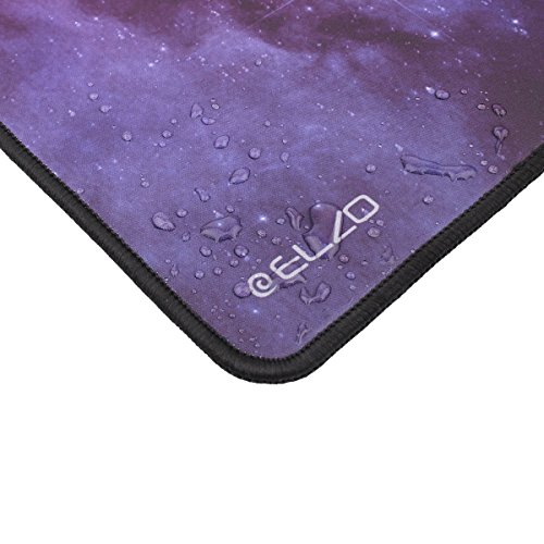 Elzo Mauspad Extra Groß Gaming Mouse Mat Geeignet für Tastatur und Maus Rutschfester Gummibestand Mousepad Mousepad mit strukturierter Oberfläche und genähten Rändern 90 x 30 x 0.4cm (XXL, Planet) - 4
