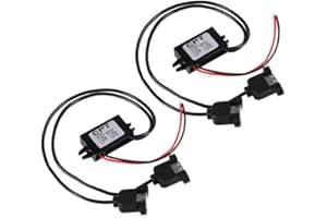 AITRIP 2 STÜCKE DC Konverter 12 V bis 5 V 3 A 15 W Dual USB Buchse DC DC Buck Converter Adapter Step Down Modul