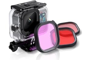 XOUDKE Filtre à lentille de plongée sous-Marine 3 en 1 pour plongée sous-Marine Rouge/Rose/Violet en Eau de mer et Eau Douce pour Le boîtier Officiel étanche de GoPro Hero 11, 10, 9, Black