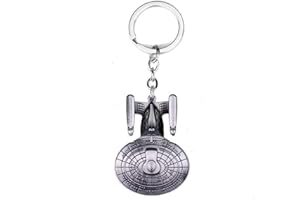 STAR TREK Générique Porte-clés Métal Vaisseau Spatial USS Enterprise D 1701 Captain Kirk - 6 x 4,4 cm