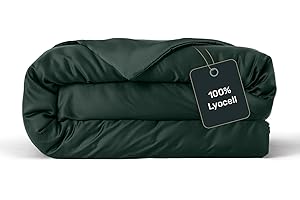 ‎TWENTY:THREE twenty:three Lyocell Deckenbezug 135x200 Forest Green - 100% Tencel - Gewonnen aus Eukalyptus - Hochwertig - Nachhaltig - Atmungsaktiv - Luxus - Hypoallergen