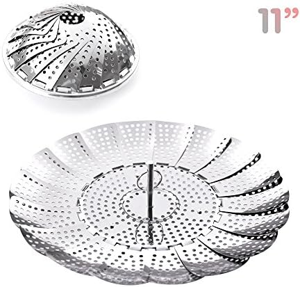 Kinashi Stainless Steel Lotus Collapsible Saucepan Steamer Basket (28cm/11")
