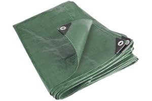 SK DEPOTS Heavy Duty Garden Tarpaulin 2m x 2m 140GSM in Green with FREE Quality 15M Polypropylene rope!