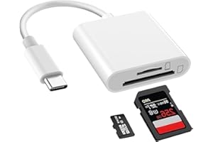 OLIVERIA Lecteur de Carte USB C SD, Adaptateur de Carte SD de Type C SD Card Reader SD/Micro SD, Lecteur de Carte Mémoire pour iPhone 15, Mac, iPad Pro Air 2020/2021, Galaxy S21/S22/S23, Xiaomi
