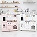 Teamson Kids Childrens Wooden Large Vintage Pink 1 Piece Wooden Pretend Role Play Kitchen Toy TD-11414C