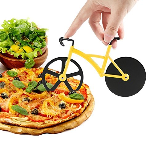 Yookay Fahrrad Pizzaschneider Sterling, Doppel-Edelstahl-Bike Pizza Schneidrad Räder Cutte - 2