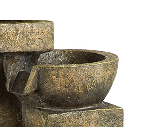 Dehner Polyresin Brunnen Schalen mit LED Beleuchtung, ca. 81 x 39 x 39 cm, 20 kg - 2