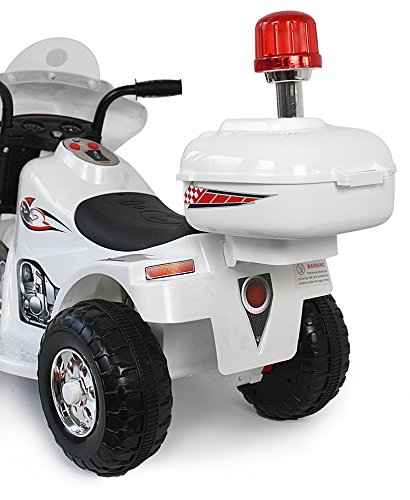 Kindermotorrad Elektromotorrad Kinderfahrzeug Dreirad Kinder Polizei Motorrad in Weiß