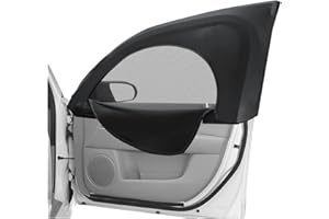 CGEAMDY Car Window Shades, Zipper Stretchy Sun Cover Screen for Baby, Side Front Rear Breathable Mesh for Privacy Protection, Trip Interior Accessories 2Pcs Universal for Most Vehicles (Front)