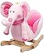 Rocking Animal - Pink Elephant Animal Rocker for Baby Childrens boys girls with sounds