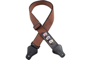 byou Correa para Bajo,Correa para Guitarra Cuero de Algodón cm Correa de Hombro Ajustable con Bolsillo para Guitarra Eléctrica Cinturón acústica Folk Guitarra eléctrica Guitarra Baja 95 cm a 158 cm