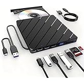 Valkyrie Harici CD DVD Okuma Yazma USB 3.0 Hub &Ccedil;ok Ama&ccedil;lı External Drive TF SD Kart Okuyucu 8in1