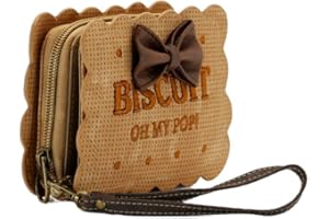 Oh My Pop! Biscuit-Billetero Pequeño, Beige, 12.5 x 9 cm