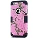 Produktbild Kasit [2017 Neueste Ankunfts] für iPhone Hülle, Heavy Duty 3in1 Schockfeste Combo Hybrid Hard starren PC + Soft Silikon Schutzhülle Cover mit Wald Tarnung Design iPhone Hüllen für iPhone 6-6S - Rose Red + Black