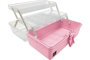 Calogy Rifornimenti d'Arte 33 cm 3 Strati di plastica per Cucire Craft Box con Maniglia Scatola di immagazzinaggio per Medicine, Strumenti, Cosmetici, Giocattoli, Penna