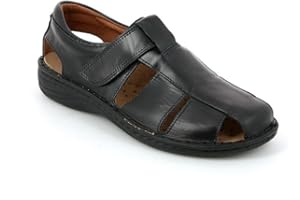 Grunland SE0015 Lino Sandalo Chiuso Uomo Plantare Estraibile Pelle