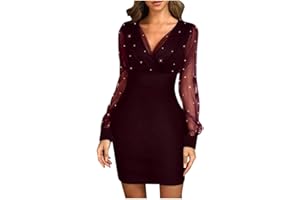 riou Vestidos de Fiesta para Mujer 2024 Elegante Sexy Lentejuelas Bodycon Negro Retro Elegante Vestido de Fiesta Club Mini Vestido Falda Casual Todos los días
