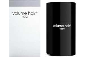 VOLUME HAIR +® Fibers ciemnobrązowy – do zagęszczania włosów dla kobiet i mężczyzn, 12 g, do rozsypywania włosów, włókna do włosów dla wspaniałego efektu prawdziwych włosów, aplikator do włosów