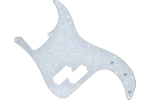 Dopro Golpeador de bajo de precisión de 13 agujeros PB P Bass Scratch Plate compatible con bajos de precisión FD de Estados Unidos/México, perla blanca