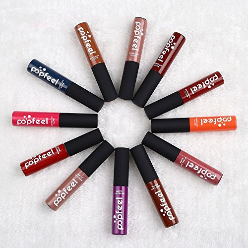 DE’LANCI Lippenstift Gloss Set 12x Matt Lippenstift, Wasserdichtes,Mit Aufbewahrungstasche, #01- #12 - 7