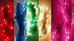 FIZZYTECH Plastic Rice Lights Serial Bulbs Ladi Decoration Lighting for Diwali Christmas(4-5 Mtrs)-Set of 10_Multicolour