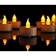 Flameless Candle Lights, ELECDON 12 Pack Realistic and Bright Flickering Battery Operated Flameless LED Tea Lights, Electric Fake Candle in Warm Yellow