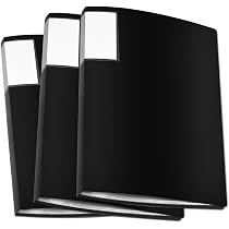Lot De 6 Porte-Vues A4 Avec 40 Pochettes Transparentes - Porte-Documents Pour École, Bureau Et Présentations (Noir, Bleu Foncé, Vert Foncé)