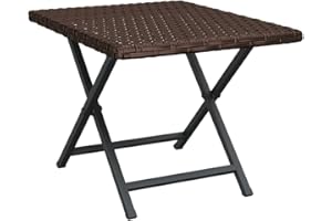 ‎VIDAXL vidaXL Składany stolik, brązowy, 45x35x32 cm, polirattan