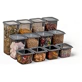 Deconox 12'li 3 Boy Set Sızdırmaz Kapaklı Kare Erzak Saklama Kabı 650Ml - 1300Ml - 1900Ml Kare Erzak Saklama Kabı Antrasit (7