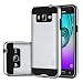 Produktbild tinxi® Höhequalität Schutzhülle für Samsung Galaxy J3 DUOS 2016 (SM-J320F) 5,0 Zoll Hülle Rutschfest Shock Proof Rück Schale Cover Case Schutz aus PC RückSchale mit silikon Rand sowie Innenschale Silber