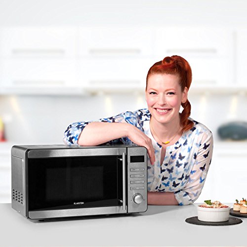 Klarstein Stella Prima Mikrowelle Mikrowellengerät mit Grill (800 Watt, Grillfunktion 1000 Watt, 20 Liter Garraum, 5 Programme, Timer, Kindersicherung, LED-Display) silber - 2