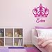 Personalised Name Crown Wall Sticker - Girl bedroom name sticker