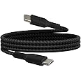 Belkin USB-IF Certified Braided 60 W USB-C to USB-C (Type C) Charge USB Cable | iPhone 16, 15,14, 13 | 3.3 Feet / 1 Meter | Black