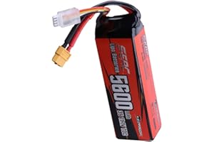 Sunpadow - Batteria LiPo da 11,1 V, 3S, 5600 mAh, 70 C, con connettore XT60 per veicoli radiocomandati per auto radiocomandata, carro armato, barca, gare, hobby