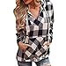 Produktbild SuperSU Mode Frauen Pullover T-Shirt Hoodie Langarm Bluse Top Oberteile Elegante Retro Hemd Asymmetrisch Top Mit Kapuze Gitter Lange Ärmel Sweatshirt Casual Langarmshirt Mit Jeans