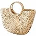 Produktbild Women Straw Knitted Handbag Hand-woven Round Handle Ring Toto Beach Bag