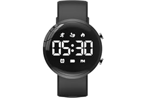 Focwony Digitale Fitness-Tracker-Uhr für Kinder, wasserdichte Armbanduhr mit Schrittzähler/Distanz/Kalorien/Stoppuhr/Wecker, tolles Jungen, Mädchen, Kinder und Teenager (Schwarz)