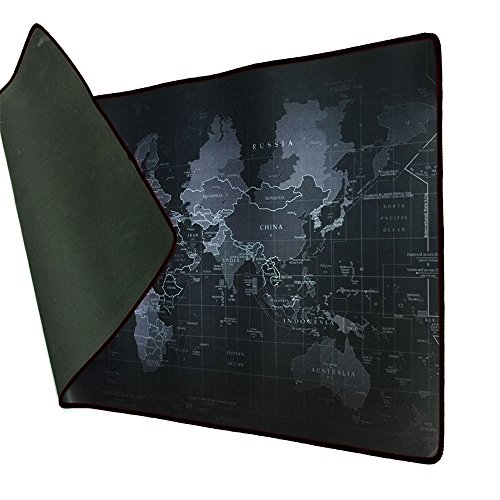 Befitery Mausunterlage Gaming-Maus-Pad Mauspad Schreibtischunterlage Rutschfeste Gummiunterseite Sicher und ungiftig MausPad Weltkarte(40x90x0.2cm) (Silber) - 6