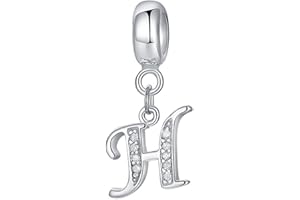 YIRONG JEWELRY Zawieszka z literami ze srebra wysokiej próby 925, do bransoletek Pandora