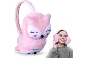 mizikuu Paraorecchie per Bambini, Copriorecchie Per Bambini e Bambine Morbido e Caldo Earmuffs In Peluche a Forma Di Volpe Protezione Per Orecchie Paraorecchie Per Esterni Viaggi Sci