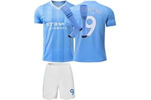 Mokiss Erling #9 Blue Kinder Trikot Fußball Neu Saison, Shorts Socken Jugendgrößen