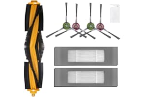ANBOO 8 sztuk akcesoriów do odkurzacza Ecovacs Deebot Ozmo 950/920/N7/N8/N8+/T8/T8+/T8 AIVI/T8 AIVI+/T9/T9+, 1 szczotka główna, 2 filtry, 4 szczotki boczne, 1 szczotka do czyszczenia