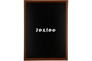 POSTERGALERIA Tableau noir B1 70x100 cm - avec cadre en bois marron - pour écrire à la craie, à suspendre ou à appuyer verticalement/horizontalement, pour les enfants, pour la cuisine, le bureau