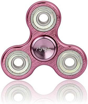 flyspin Fidget Hand Spinner Aluminium Alloy High Quality Version Ultra Durable Metal Bearing High Speed Last for 1-3Mins Relieve your Stress, Anxiety, ADHD, and Boredom (Pink)
