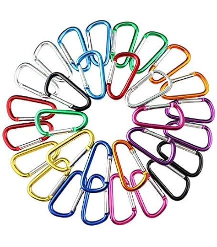 Lot De 18 Petits Mousquetons Colorés En Aluminium – Porte-clés, Camping, Randonnée, Sac à Dos – Longueur 3.8 Cm - 8